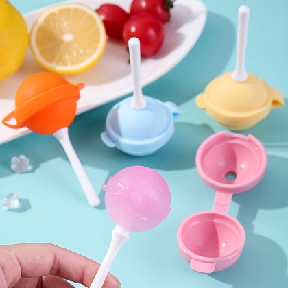 4PCS Mini Lollipop Popsicle Silicone Ice Mold